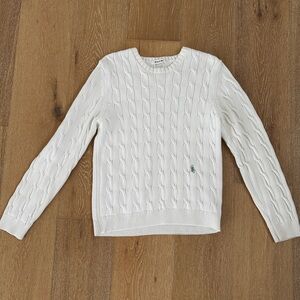 Sporty & Rich Ashley White Cable Knit Sweater size S